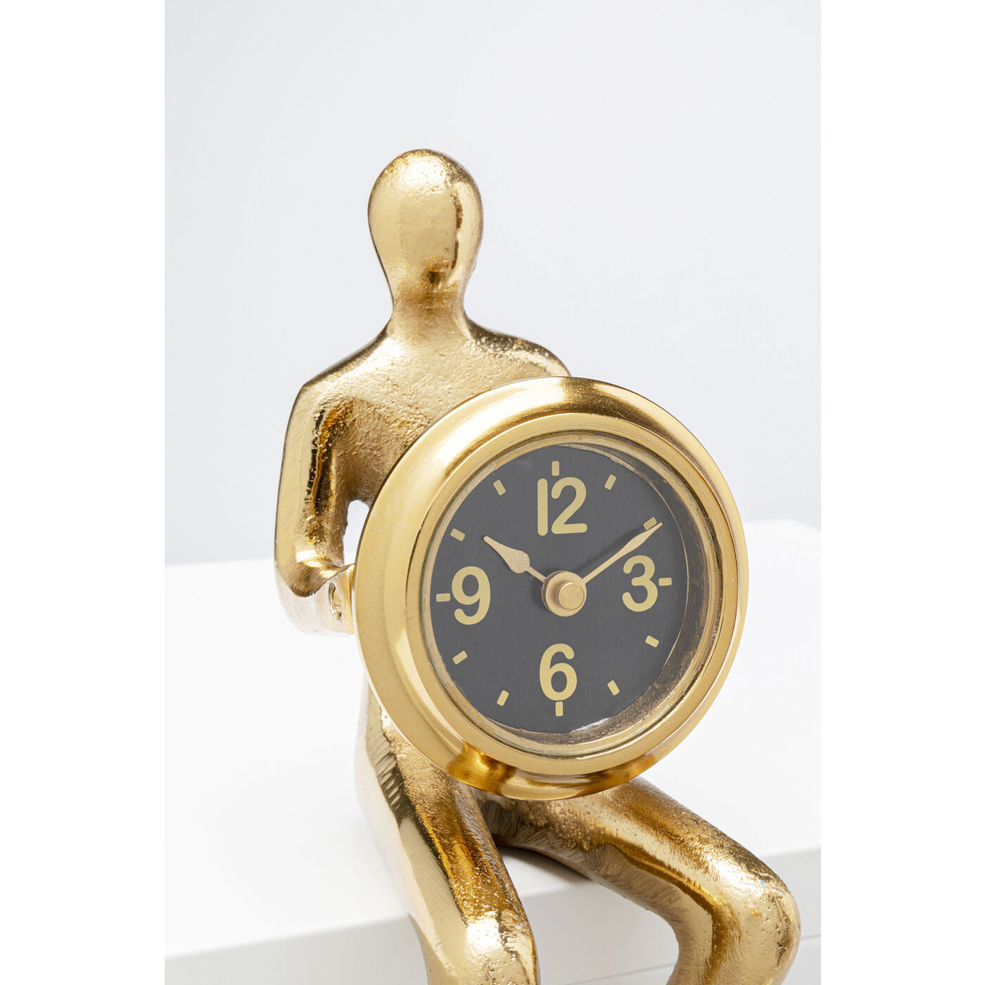 Table Clock Sitting Man Gold 8x27cm