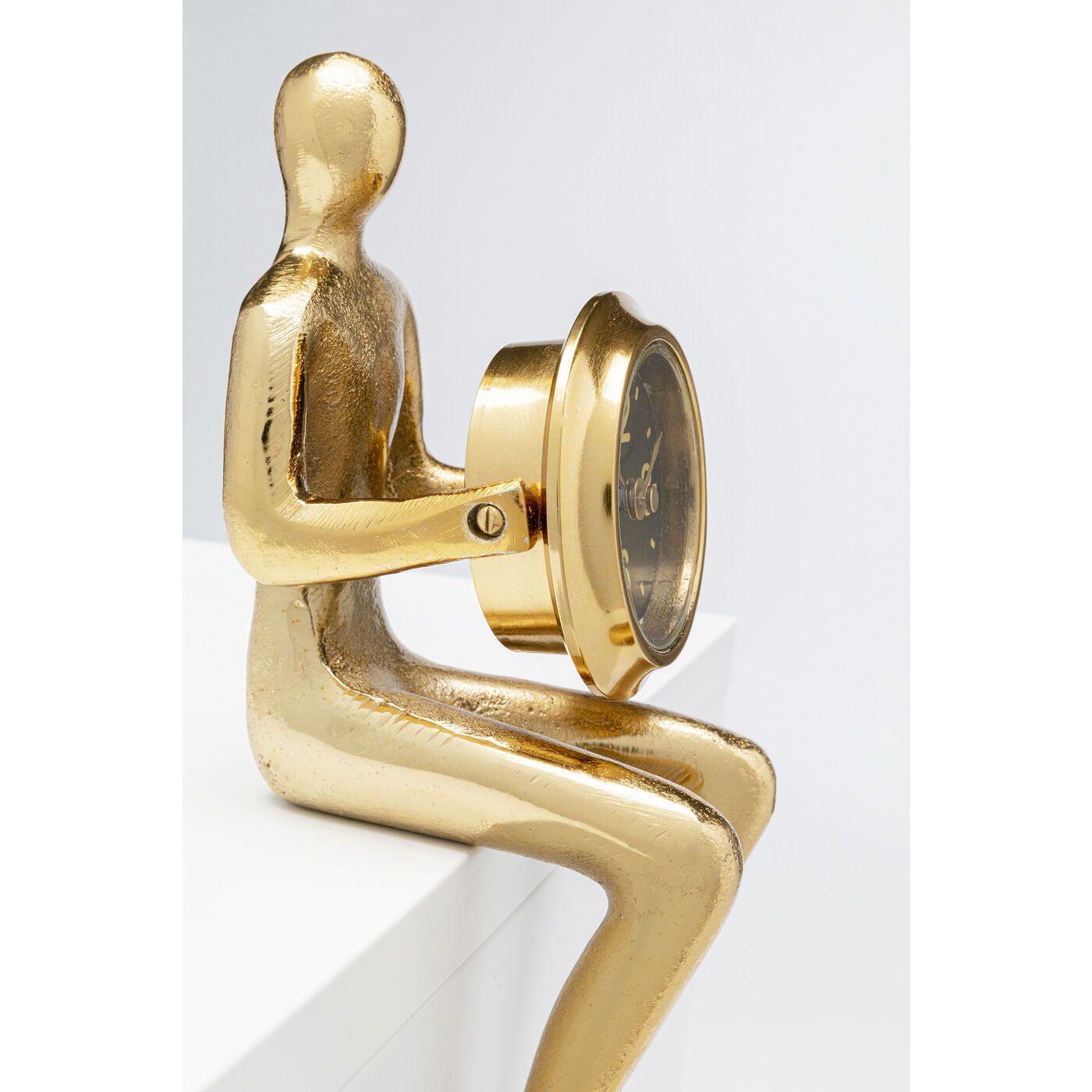 Table Clock Sitting Man Gold 8x27cm