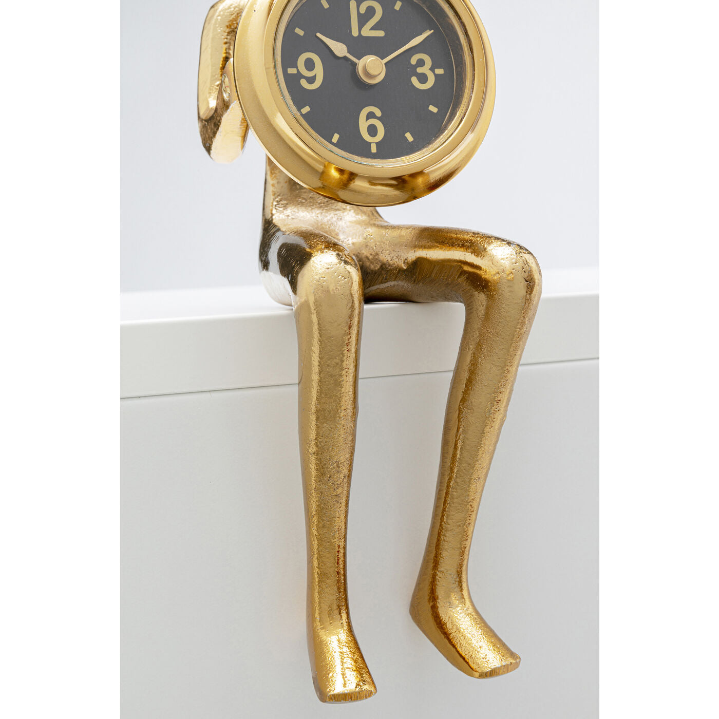 Table Clock Sitting Man Gold 8x27cm