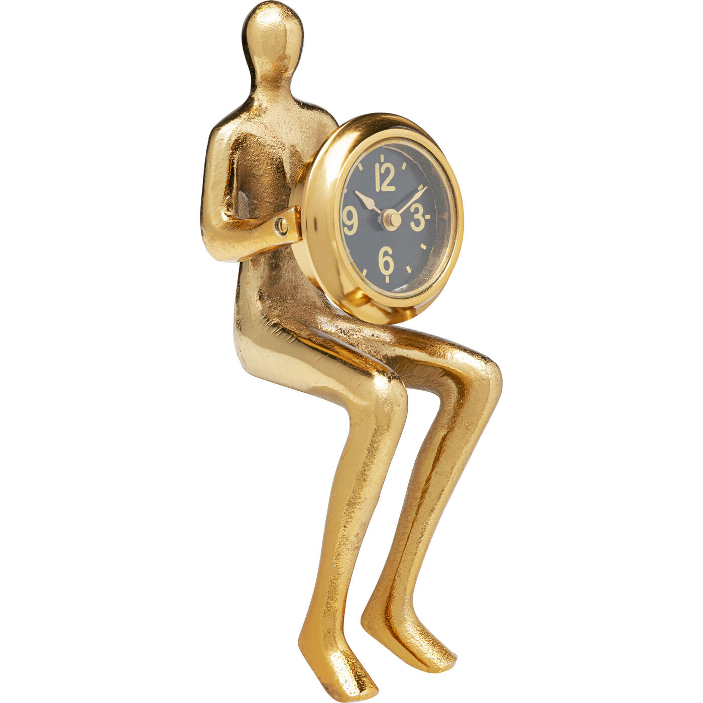 Table Clock Sitting Man Gold 8x27cm