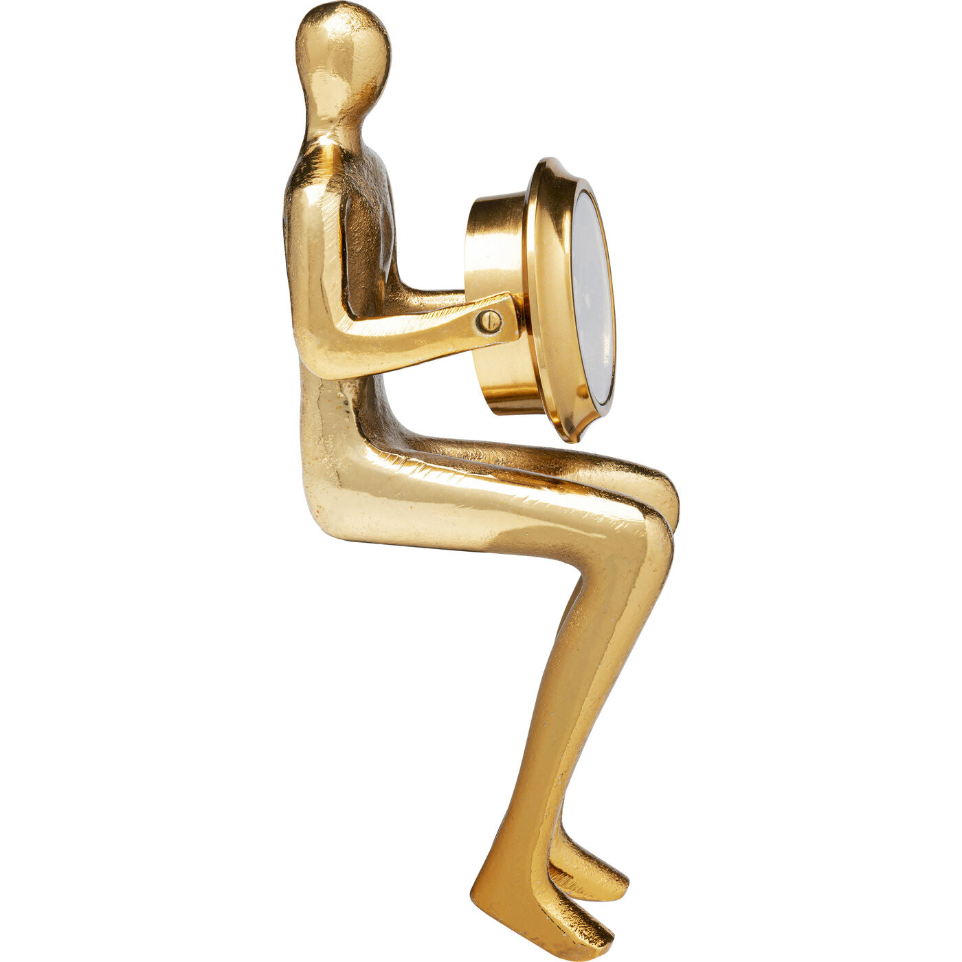 Table Clock Sitting Man Gold 8x27cm