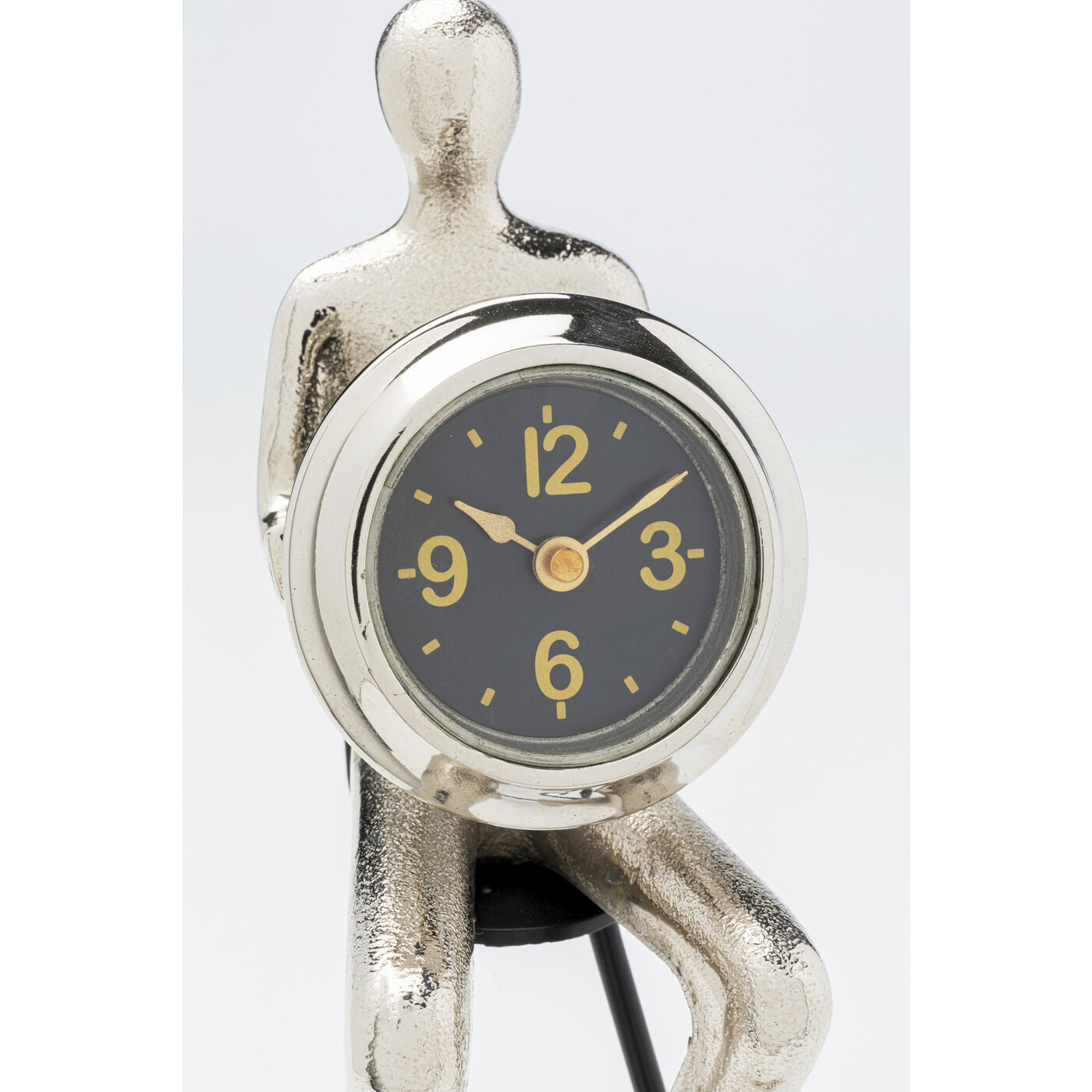 Table Clock Sitting Man Silver 12x31cm