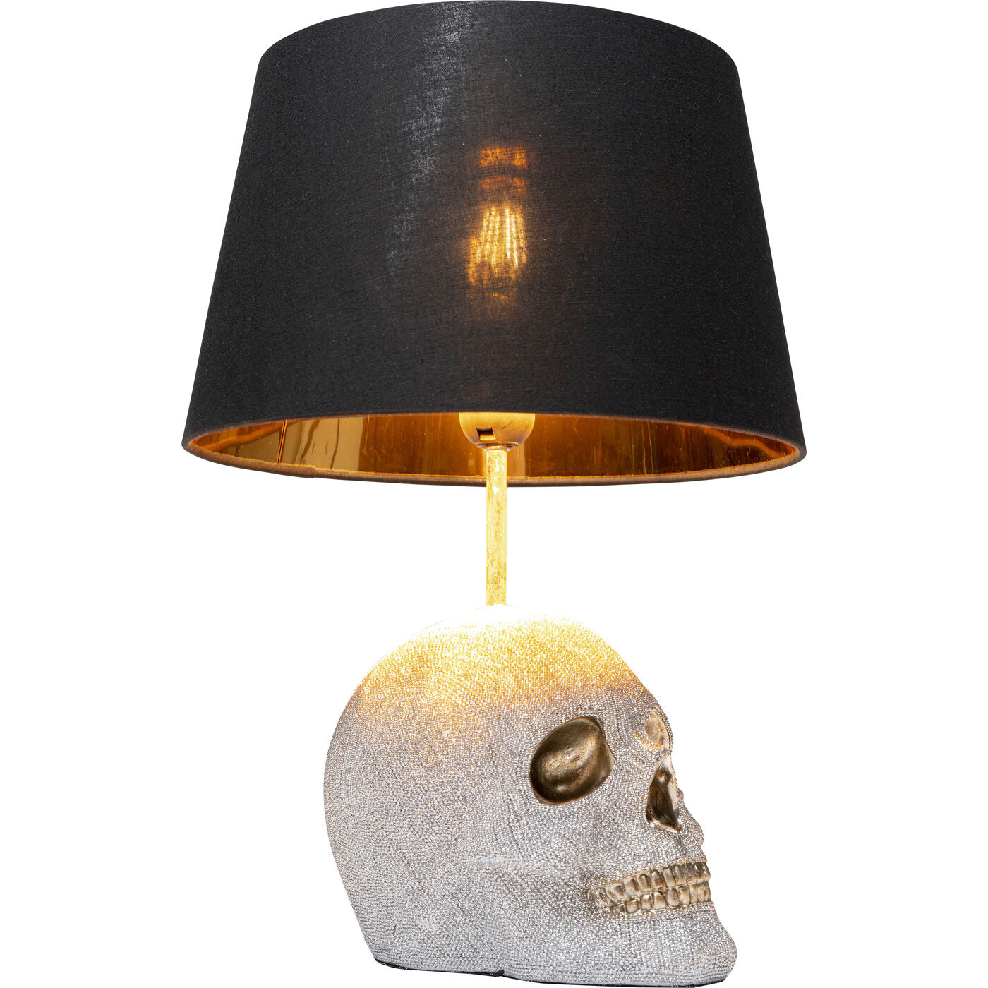 Table Lamp Skull Crystals Front 44cm