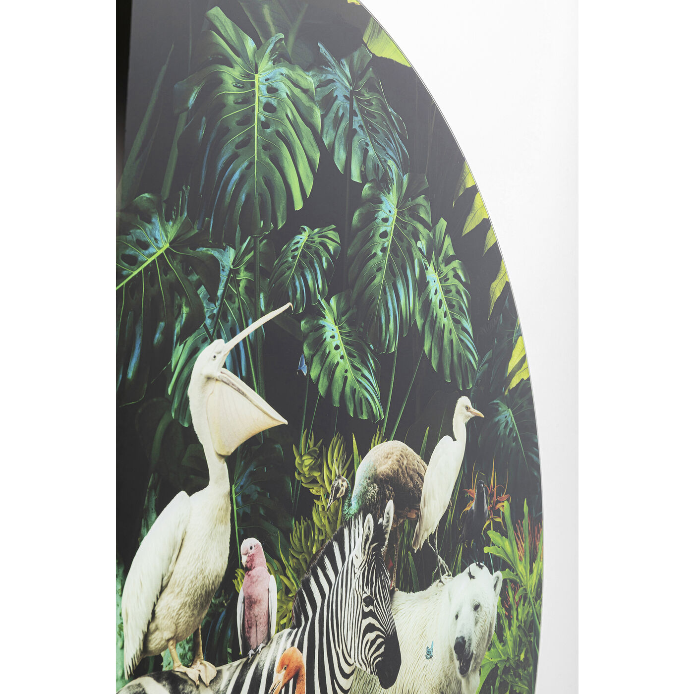 Glass Picture Jungle Animals Ø120cm