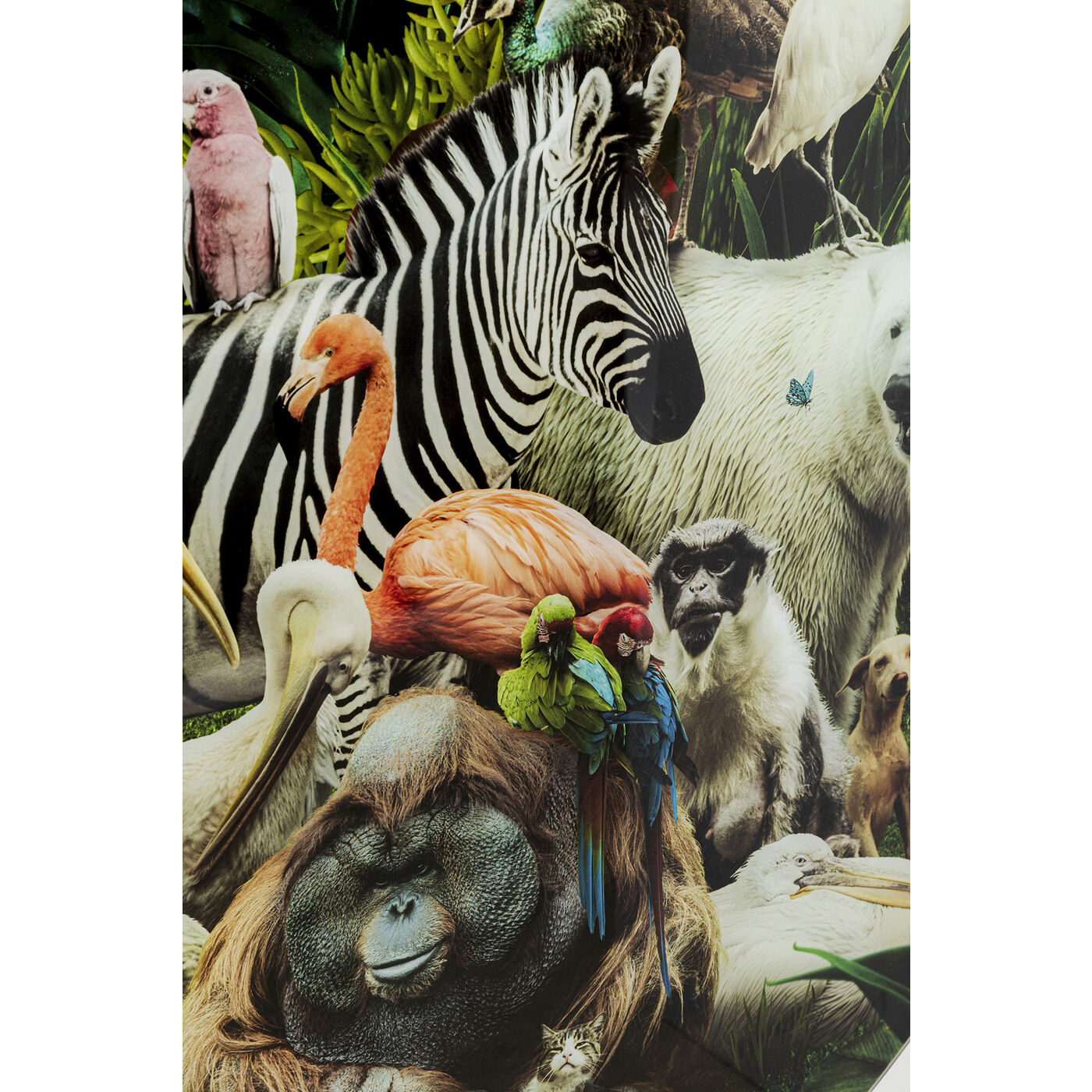 Glass Picture Jungle Animals Ø120cm