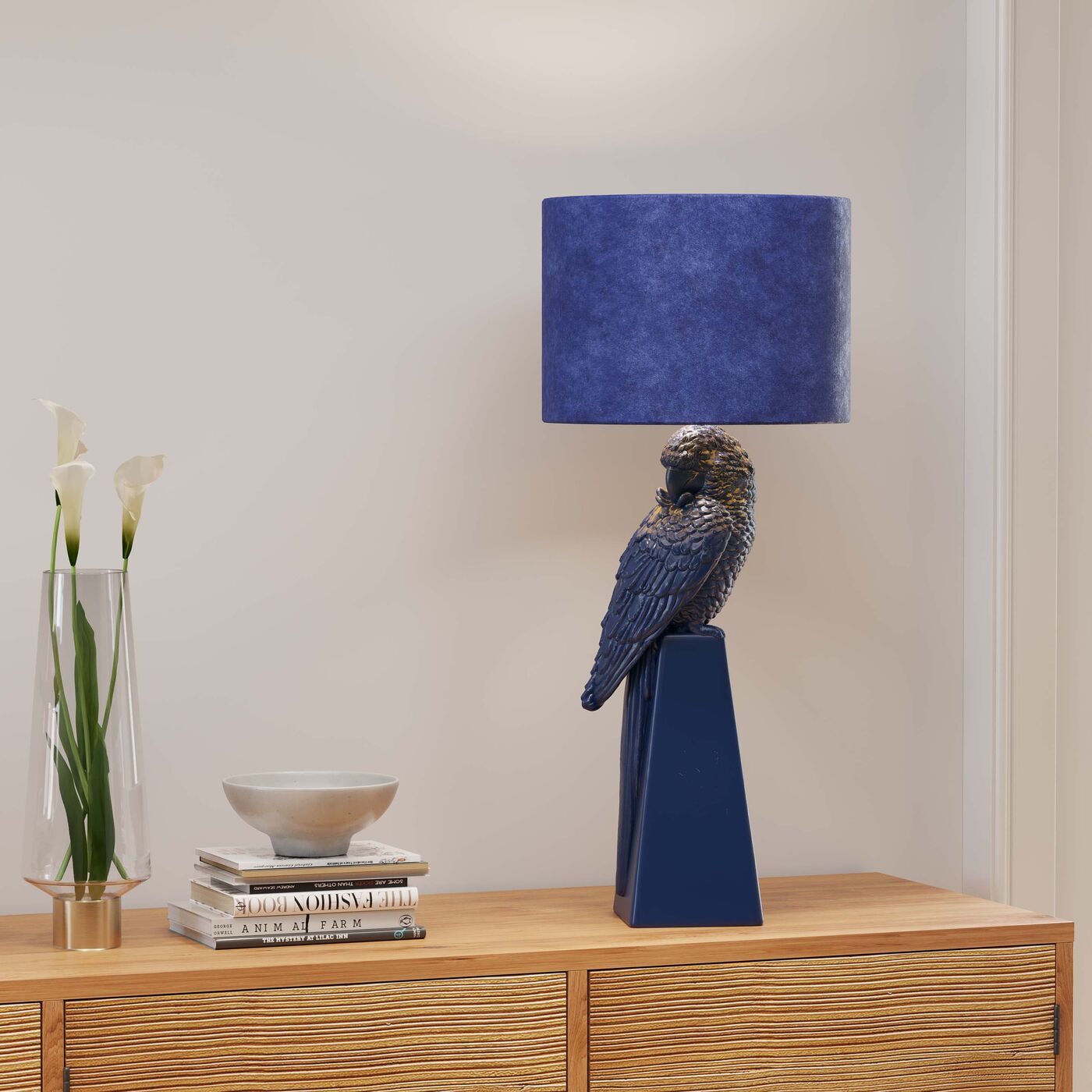 Table Lamp Parrot Blue 84cm