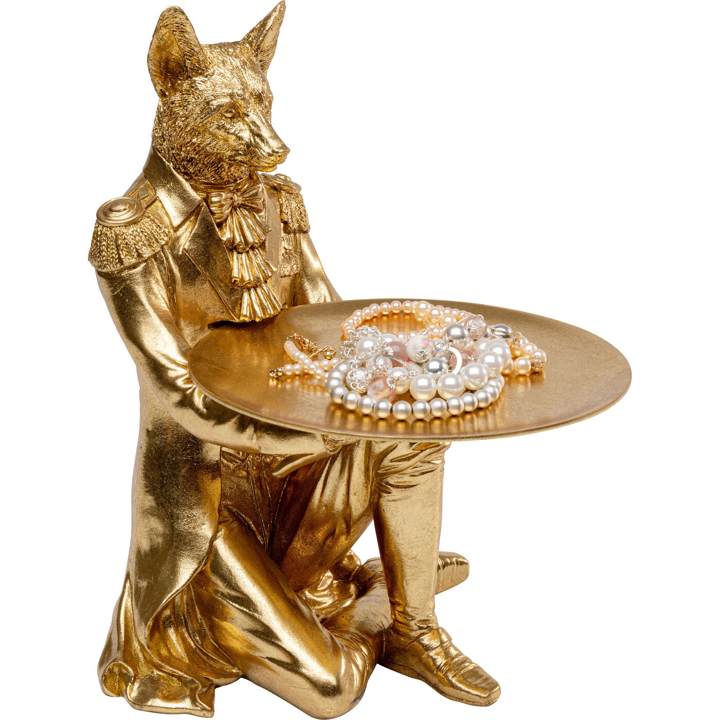 Deco Figurine Sitting Waiter Fox 36cm