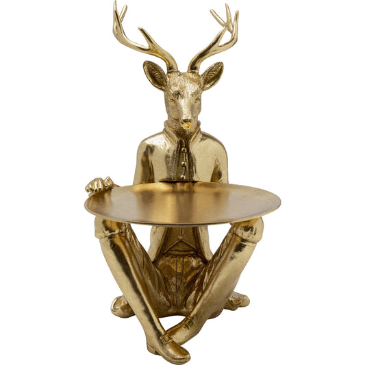 Deco Figurine Sitting Waiter Deer 33cm