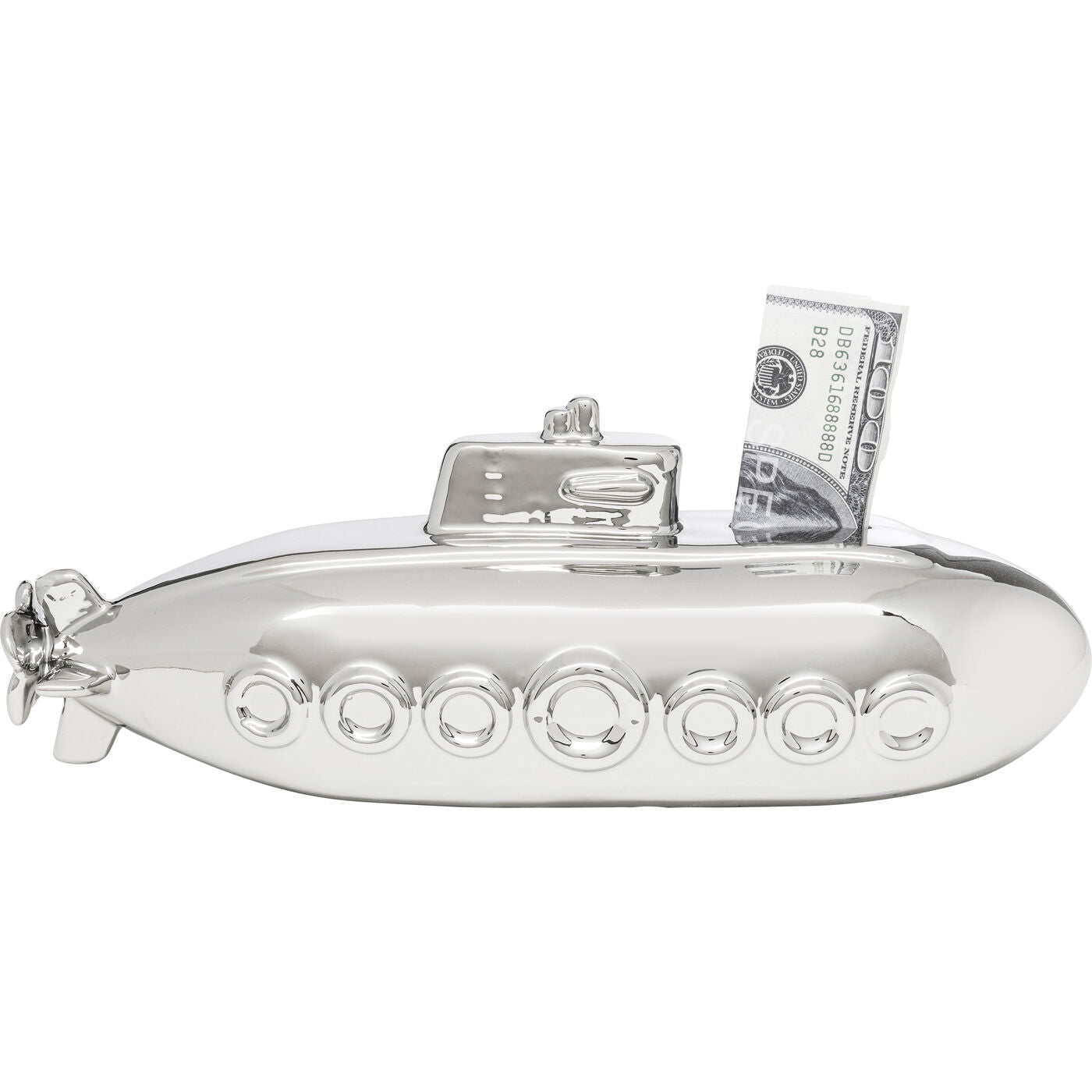 Money Box Submarine Silver 11cm