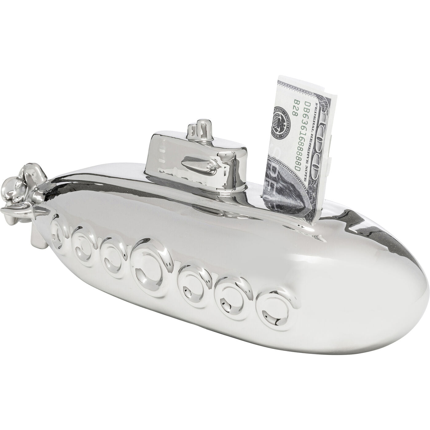 Money Box Submarine Silver 11cm