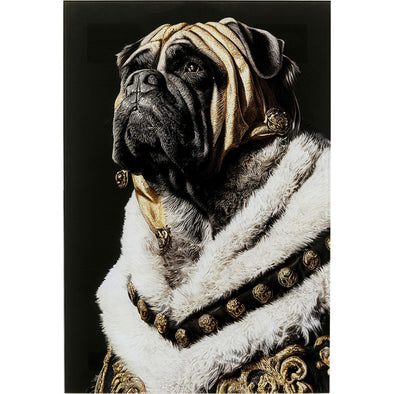 Glass Picture King Pug 40x60cm