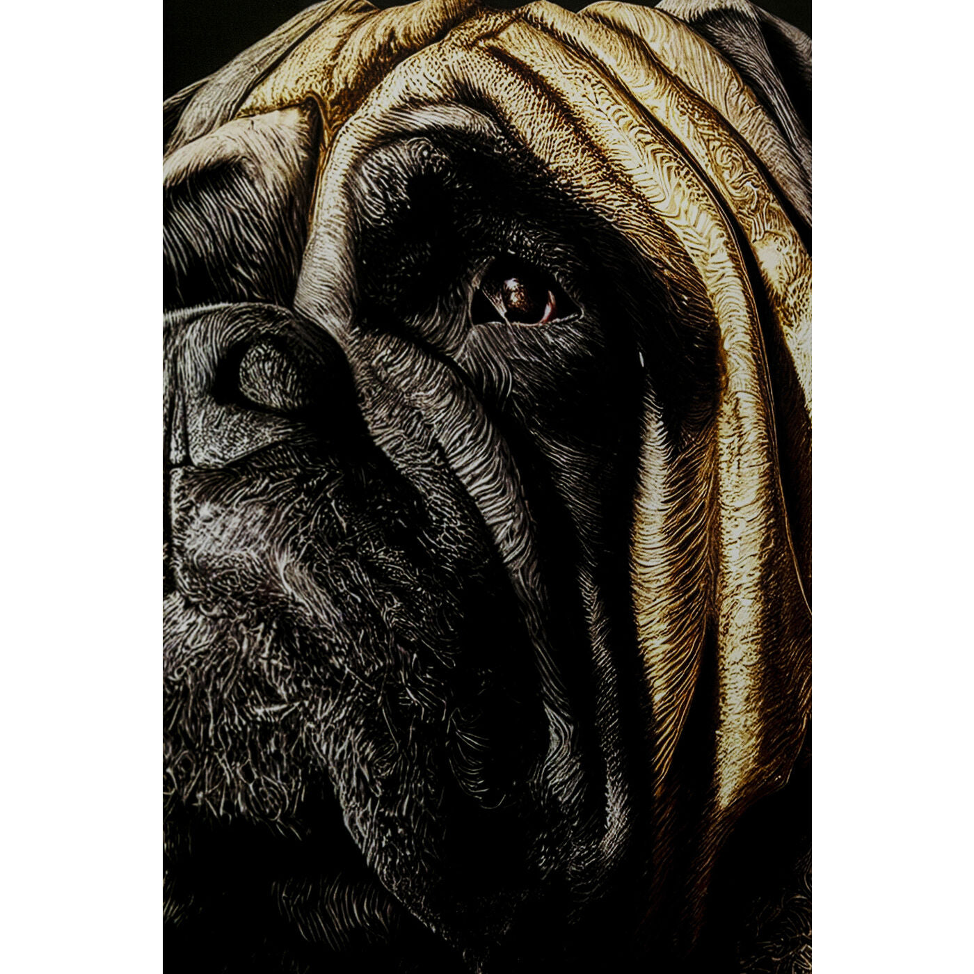 Glass Picture King Pug 40x60cm