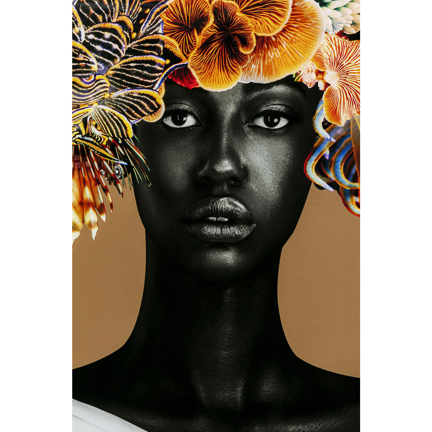 Framed Picture Flower Hair 120x120cm