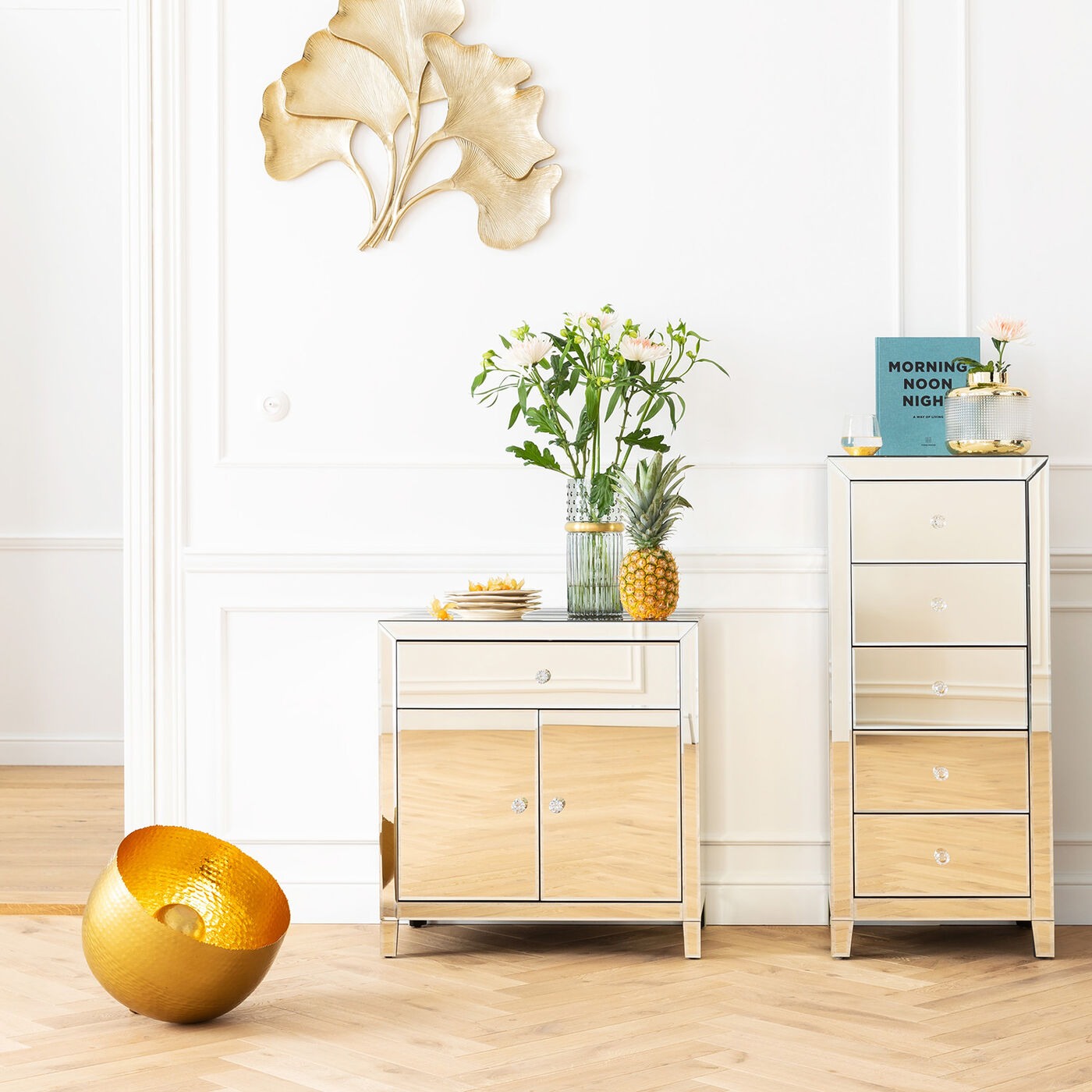 Dresser Luxury Gold 2Doors 1 Drawer