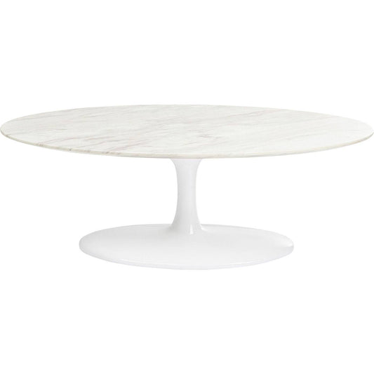 Coffee Table Solo Marble White Oval 120x60cm - JULIA VENCE STORE