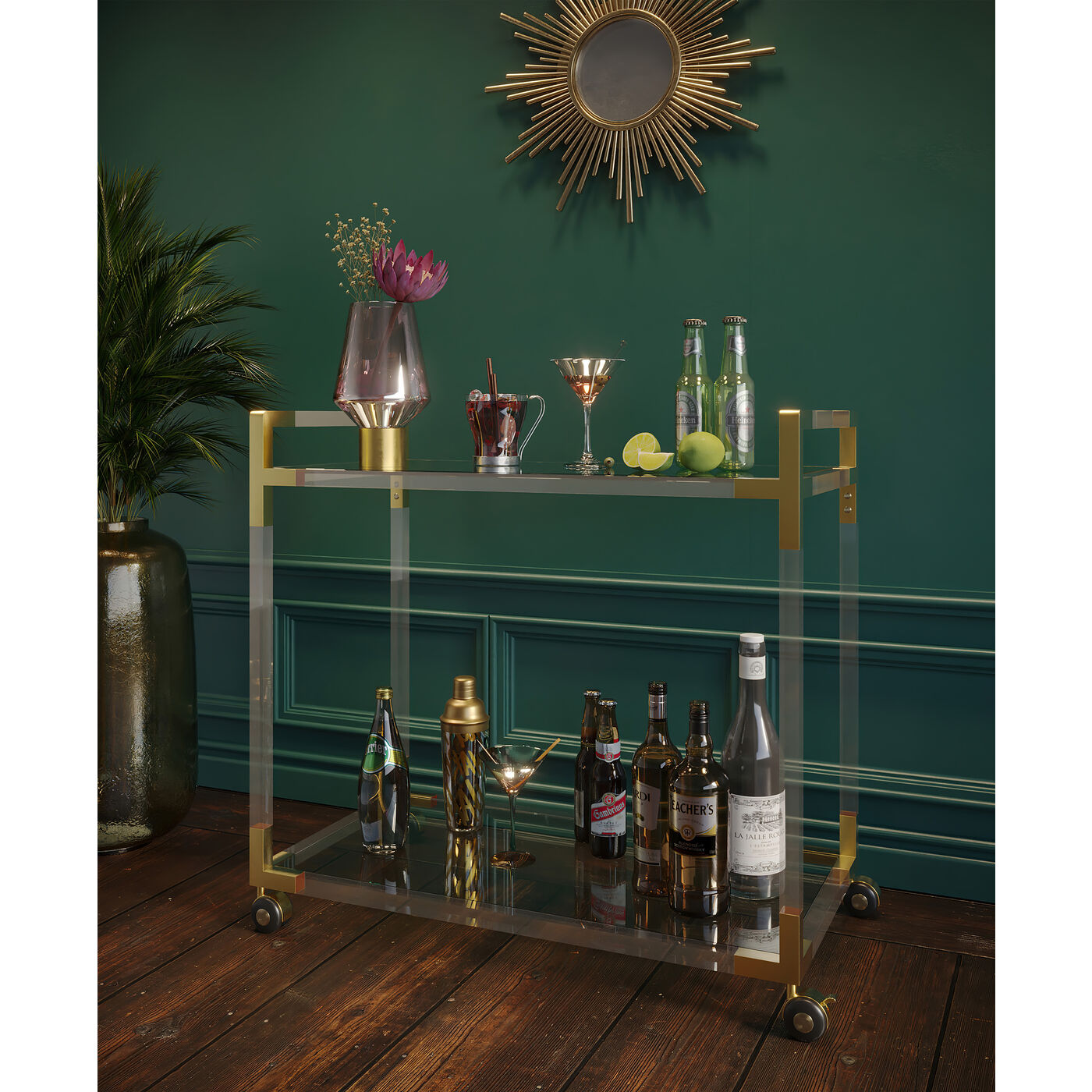 Bar Trolley Josy Gold