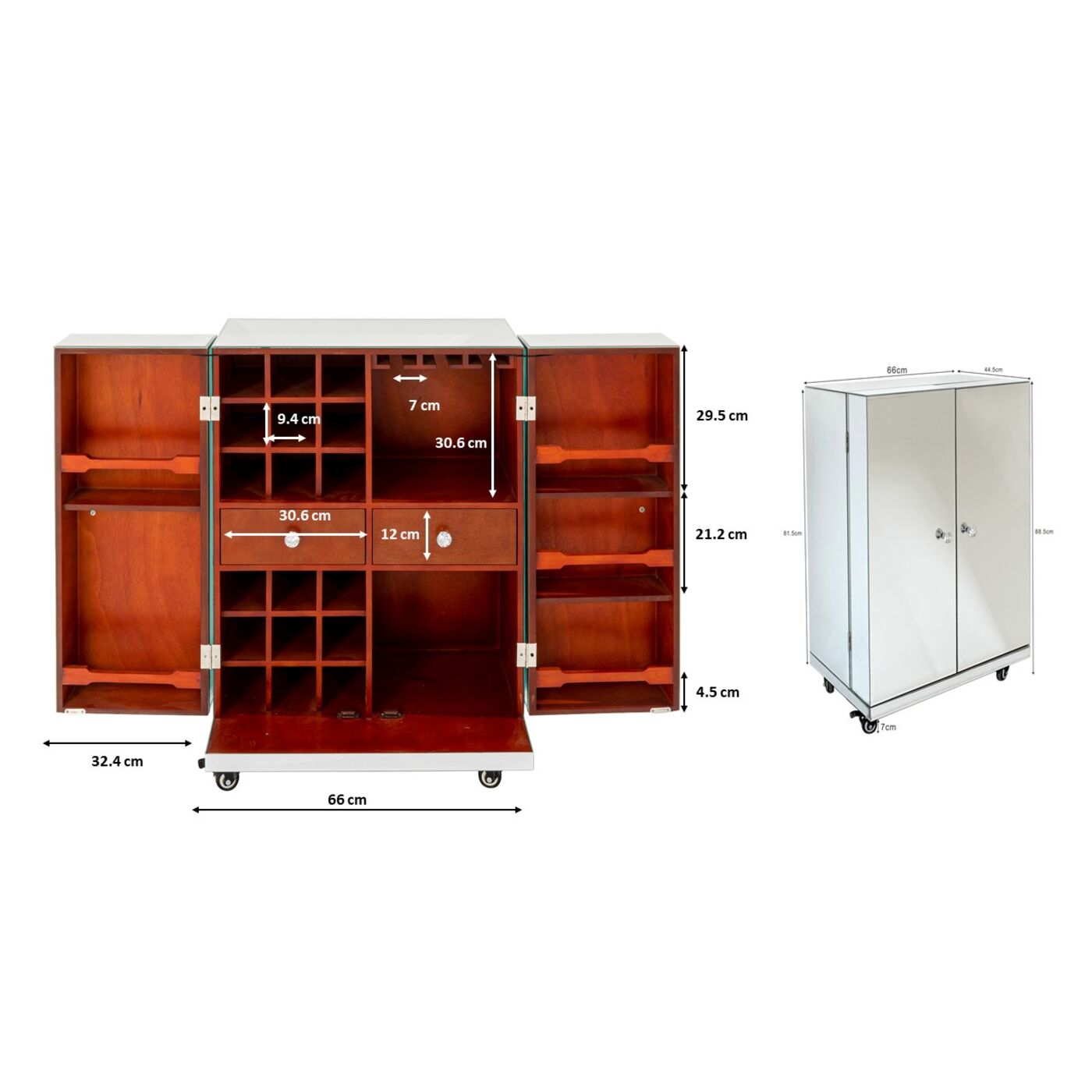 Bar Cabinet Luxury Medium 66x88cm