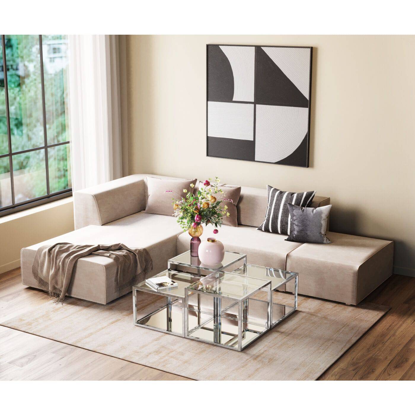 Coffee Table Orion Silver 4 set - JULIA VENCE STORE