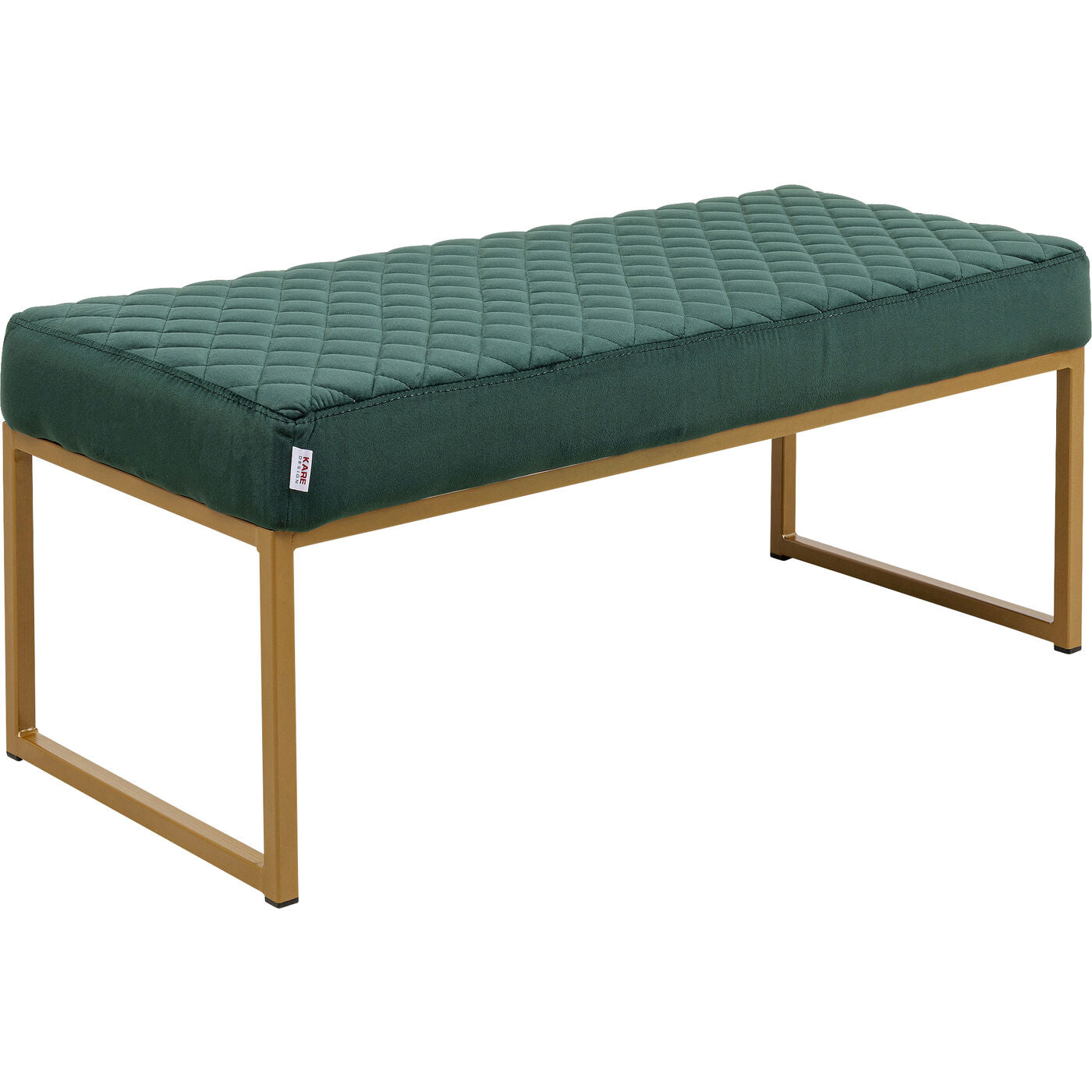 Bench Smart Velvet Dark Green Brass 90cm