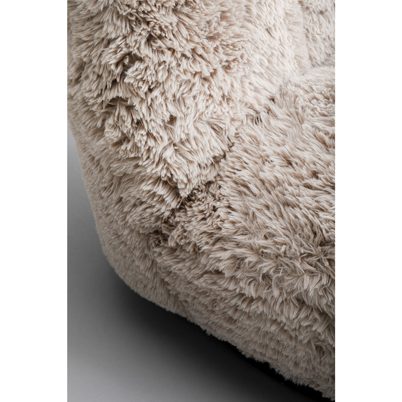 Swivel Armchair Fluffy Beige