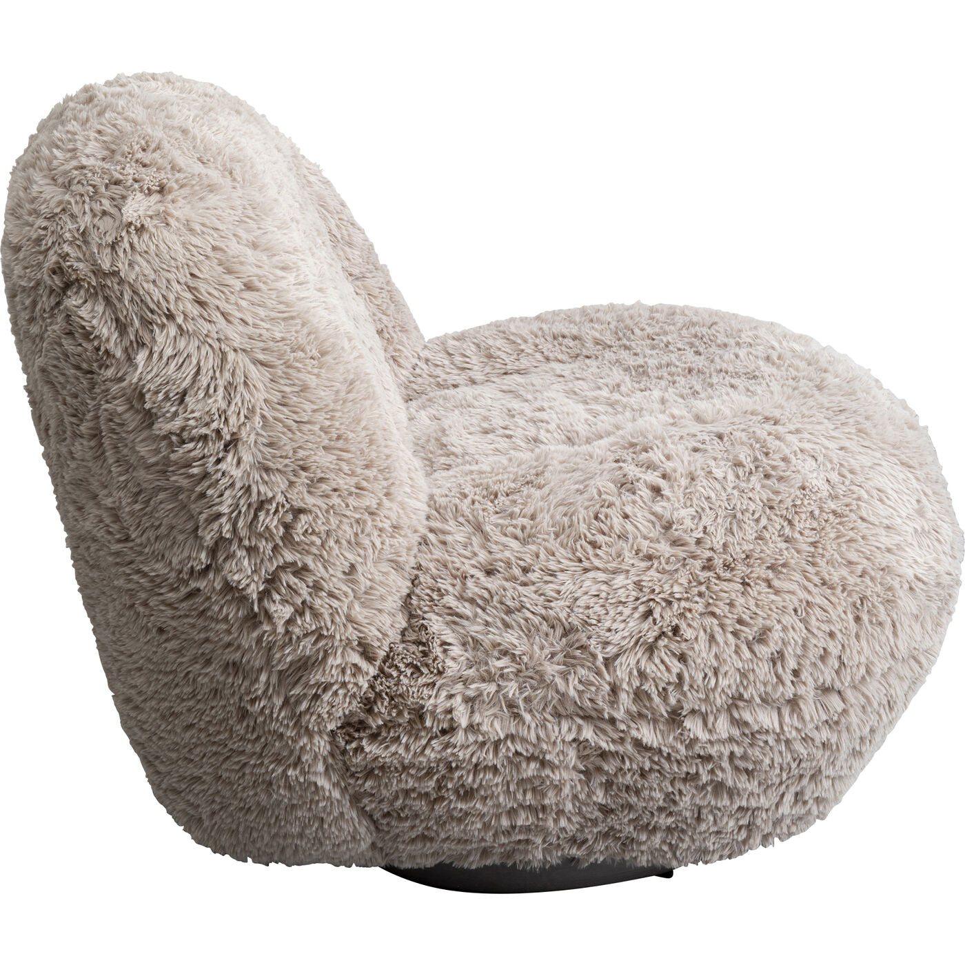 Swivel Armchair Fluffy Beige