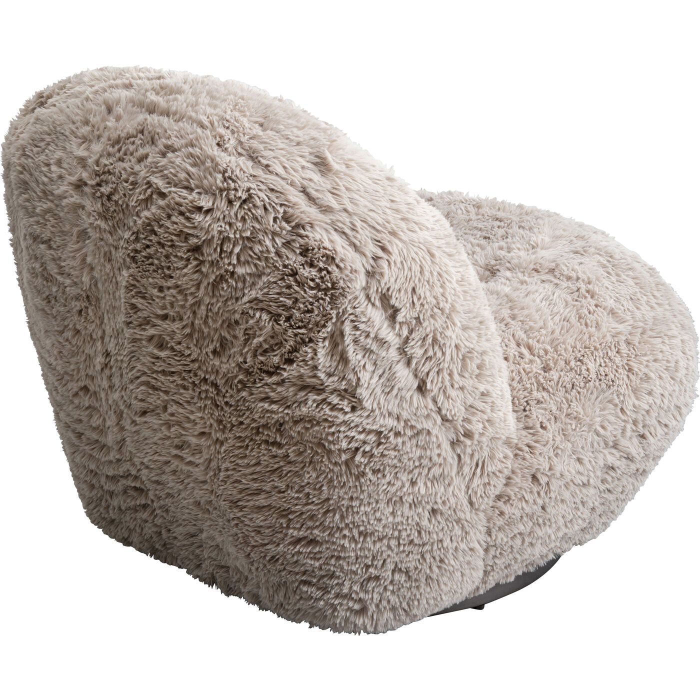 Swivel Armchair Fluffy Beige