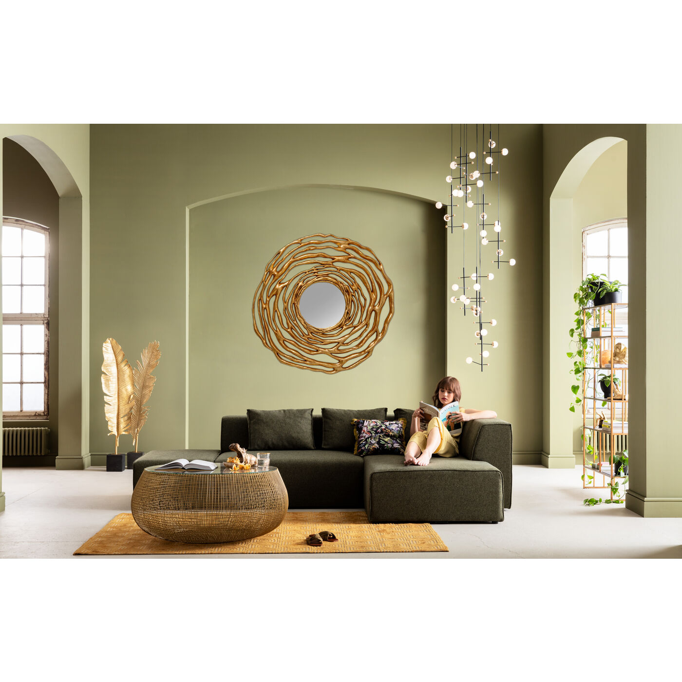 Wall Mirror Twiggy Gold Ø121cm