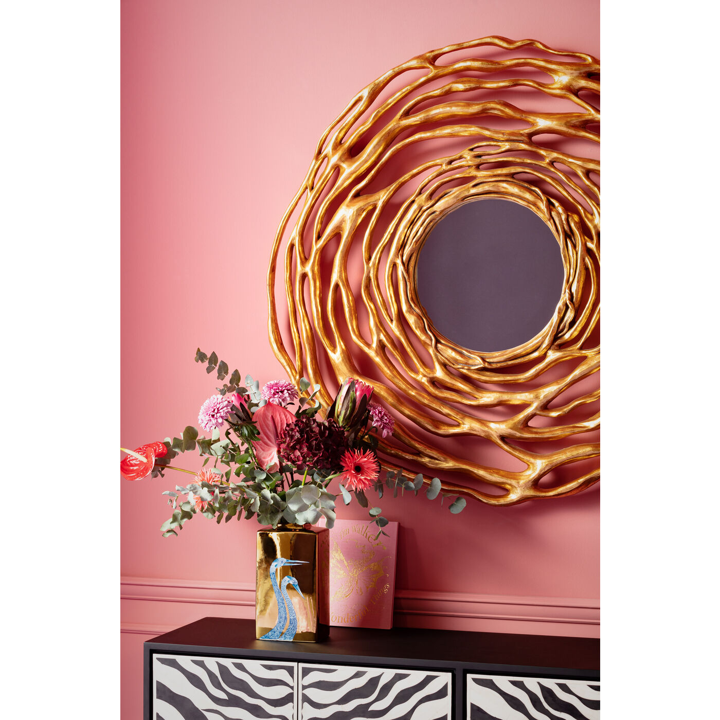 Wall Mirror Twiggy Gold Ø121cm