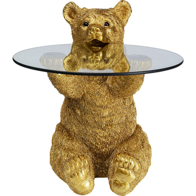 Side Table Animal Bear Gold √ò40cm