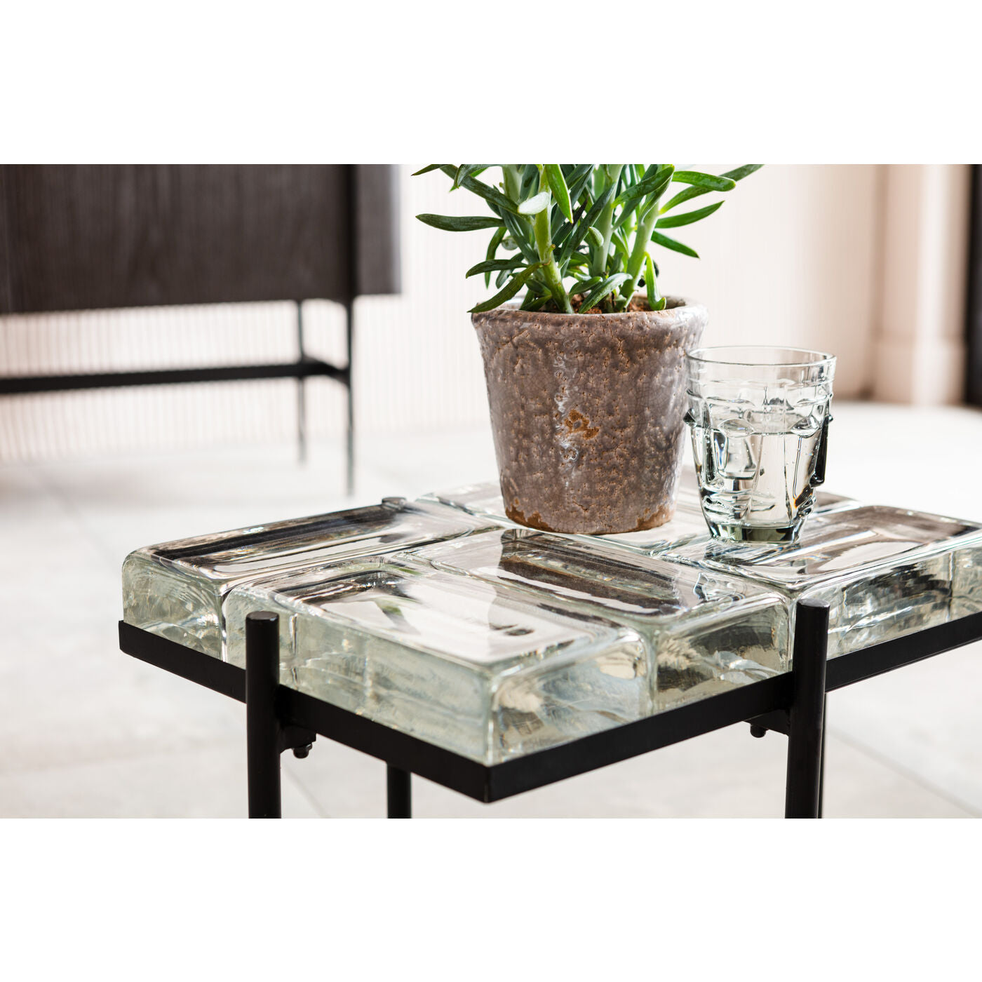 Side Table Iceline Black 43x33cm