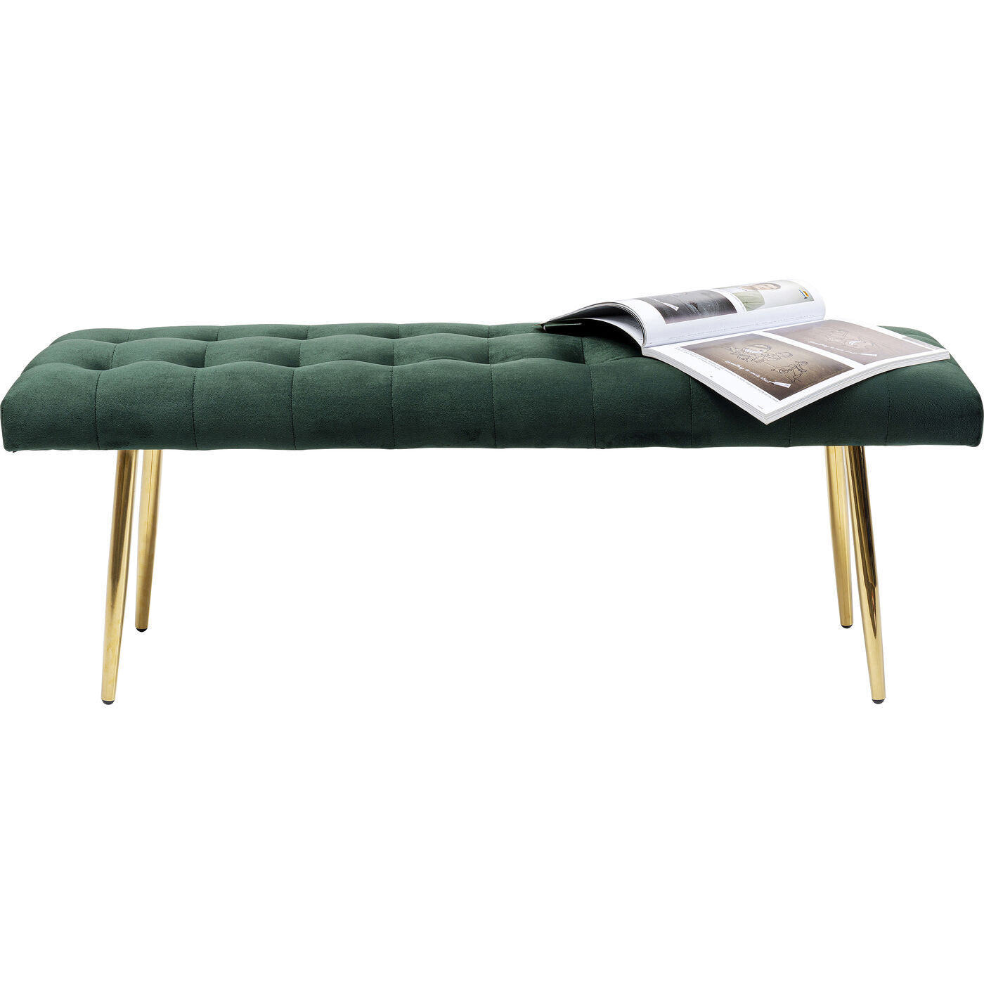 Bench Dallas Velvet Green 110cm