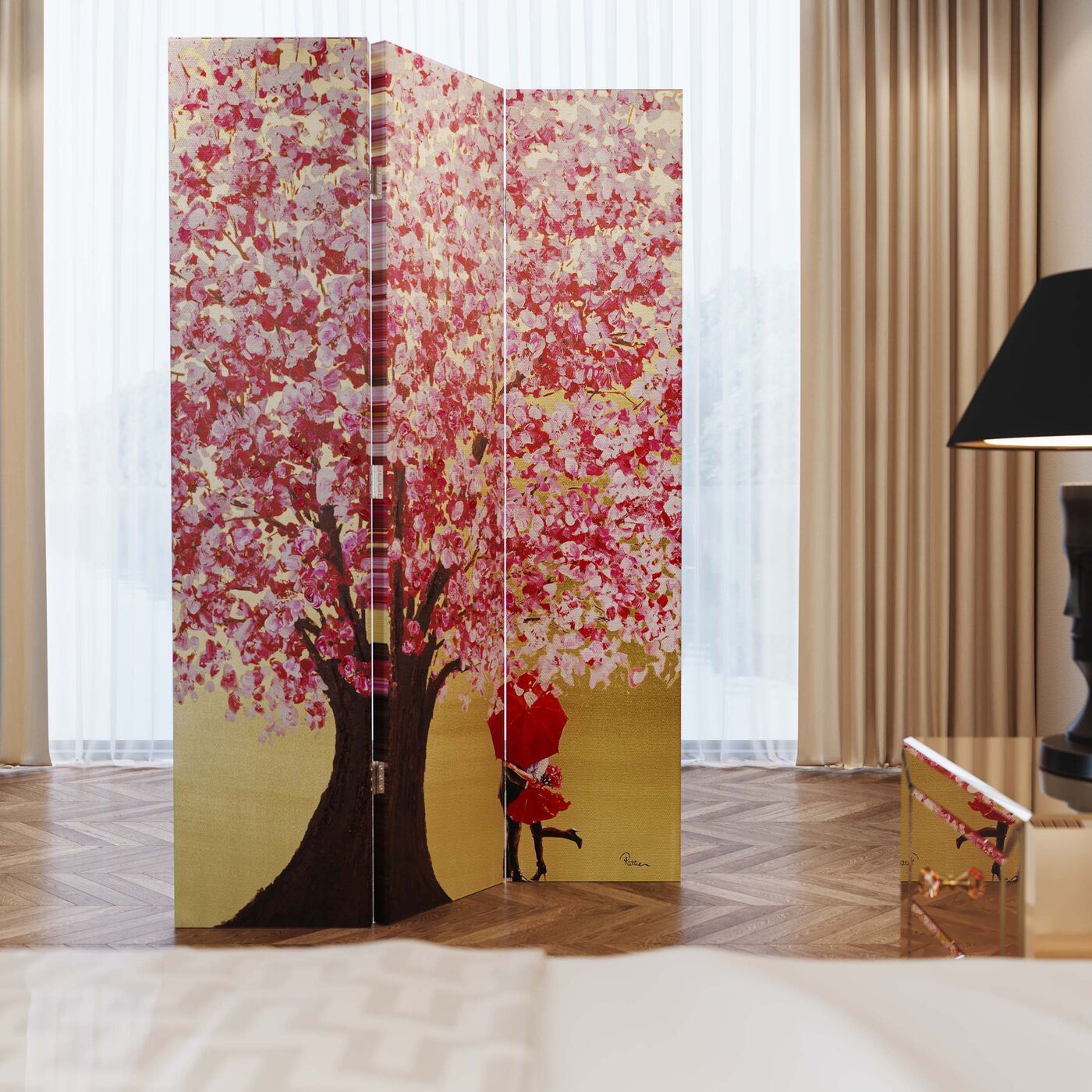 Room Divider Flower Couple vs Flower Boat 120x180