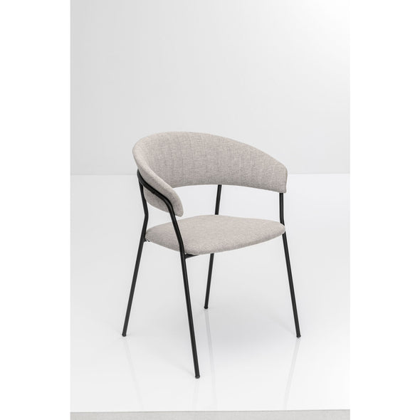 Chair with Armrest Belle Beige (2/Set)