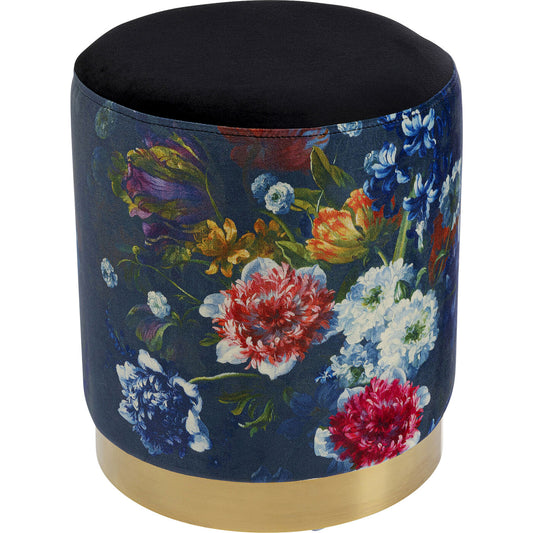 Stool Cherry Flower Black Brass Ø32cm