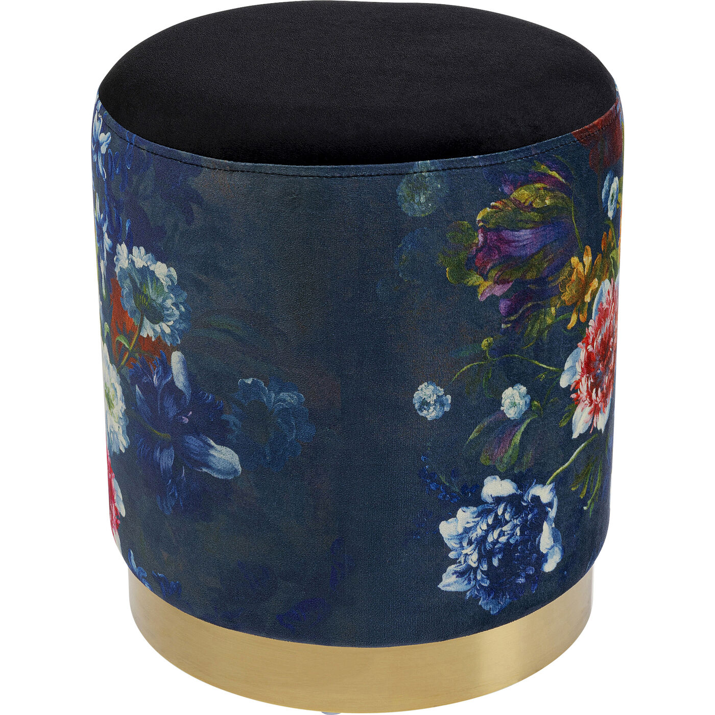 Stool Cherry Flower Black Brass Ø32cm