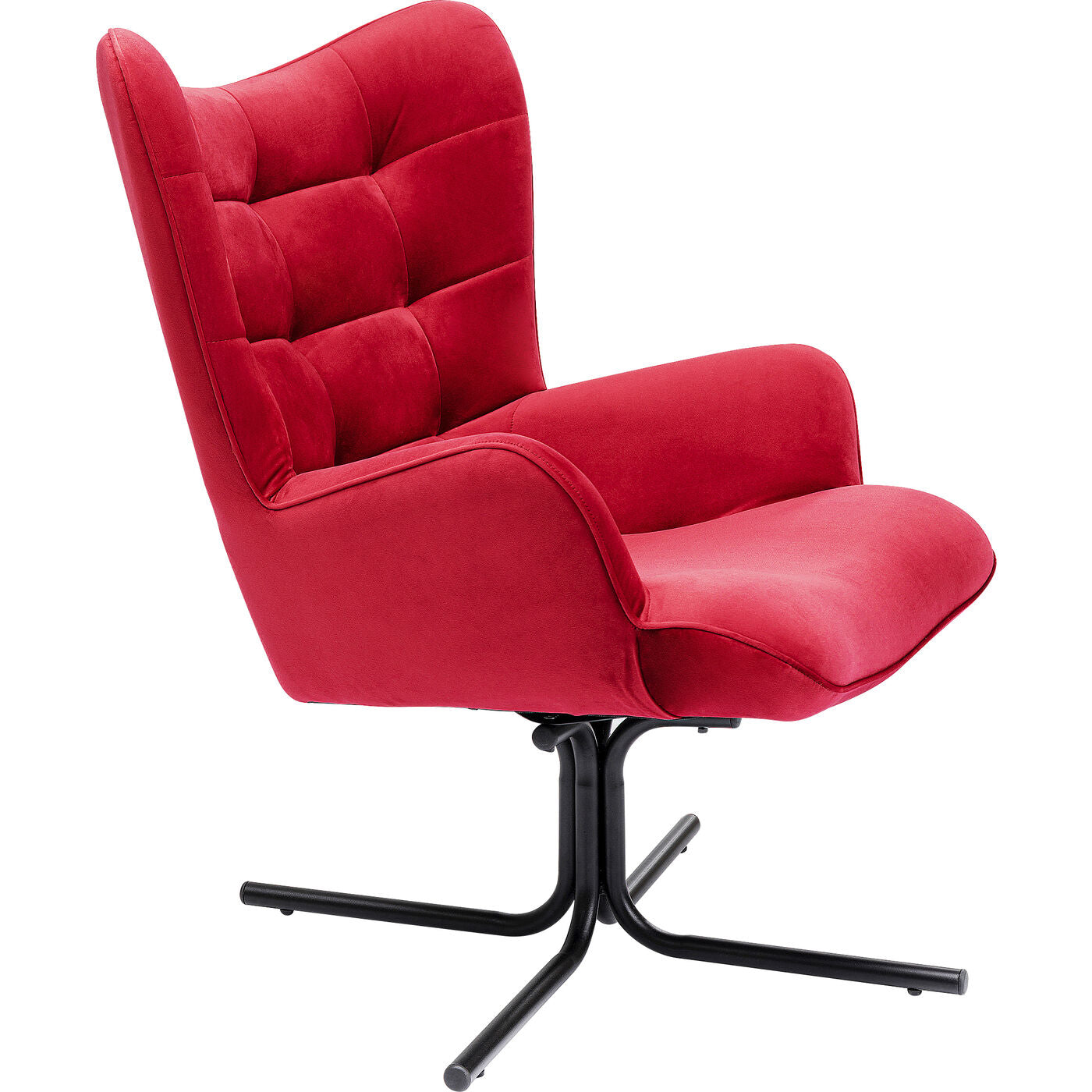 Swivel Armchair Oscar Velvet Red