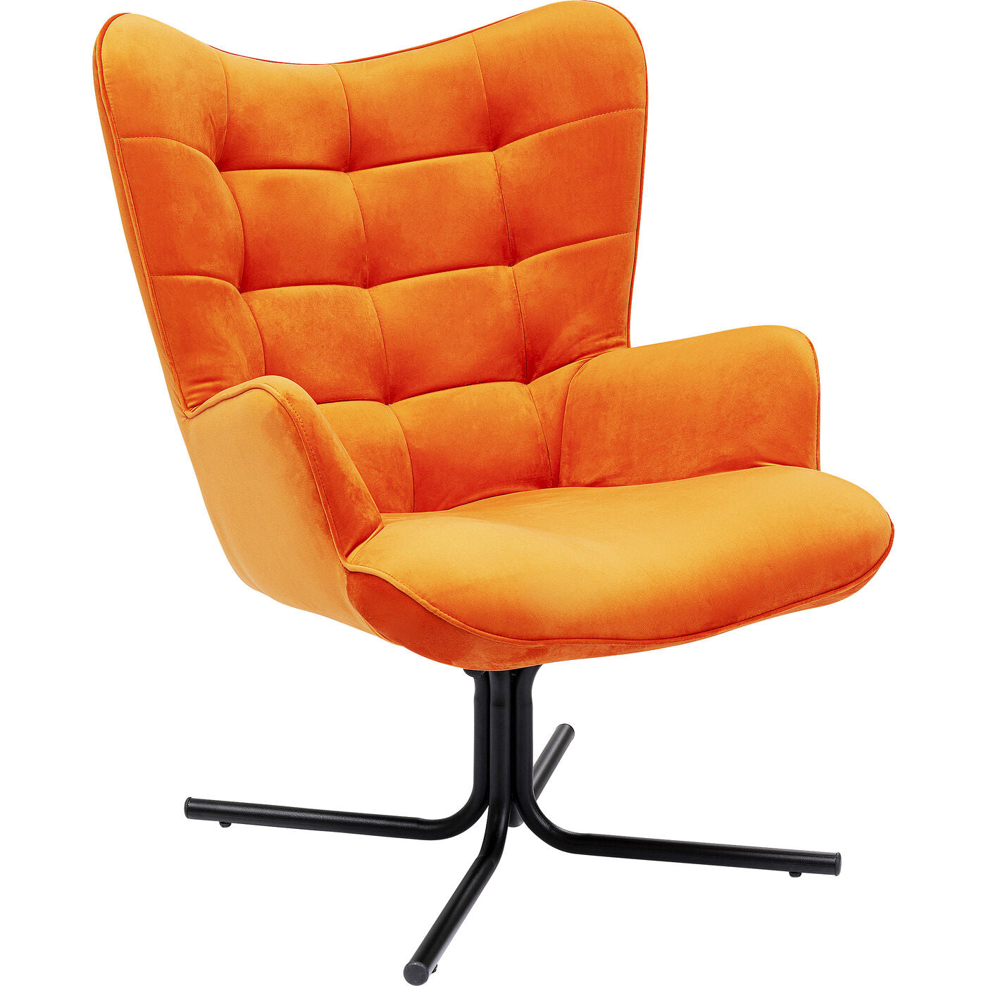 Swivel Armchair Oscar Velvet Orange