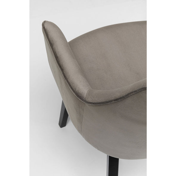 Chair with Armrest Modino Velvet Grey