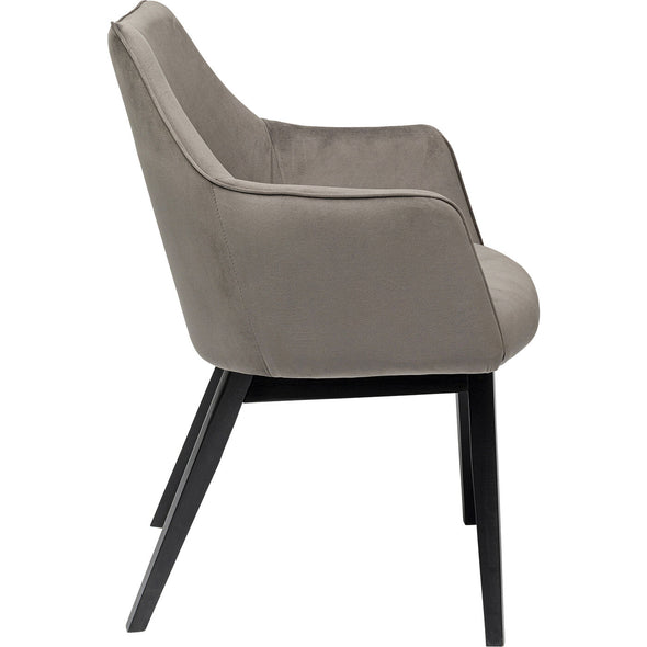 Chair with Armrest Modino Velvet Grey