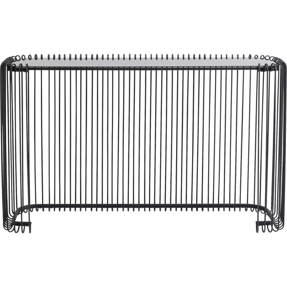 Console Wire Glass Black 142x89cm