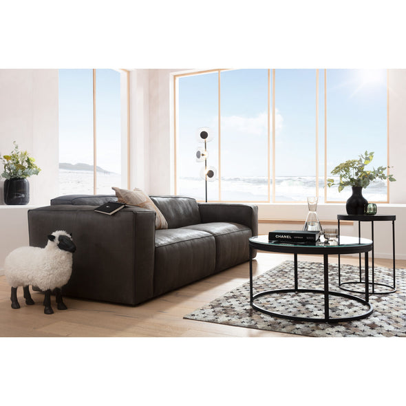 Sofa Henry 3 Seater Leather Grey