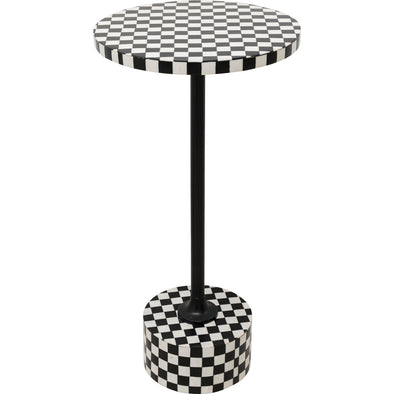 Side Table Domero Chess Black White Ø25cm