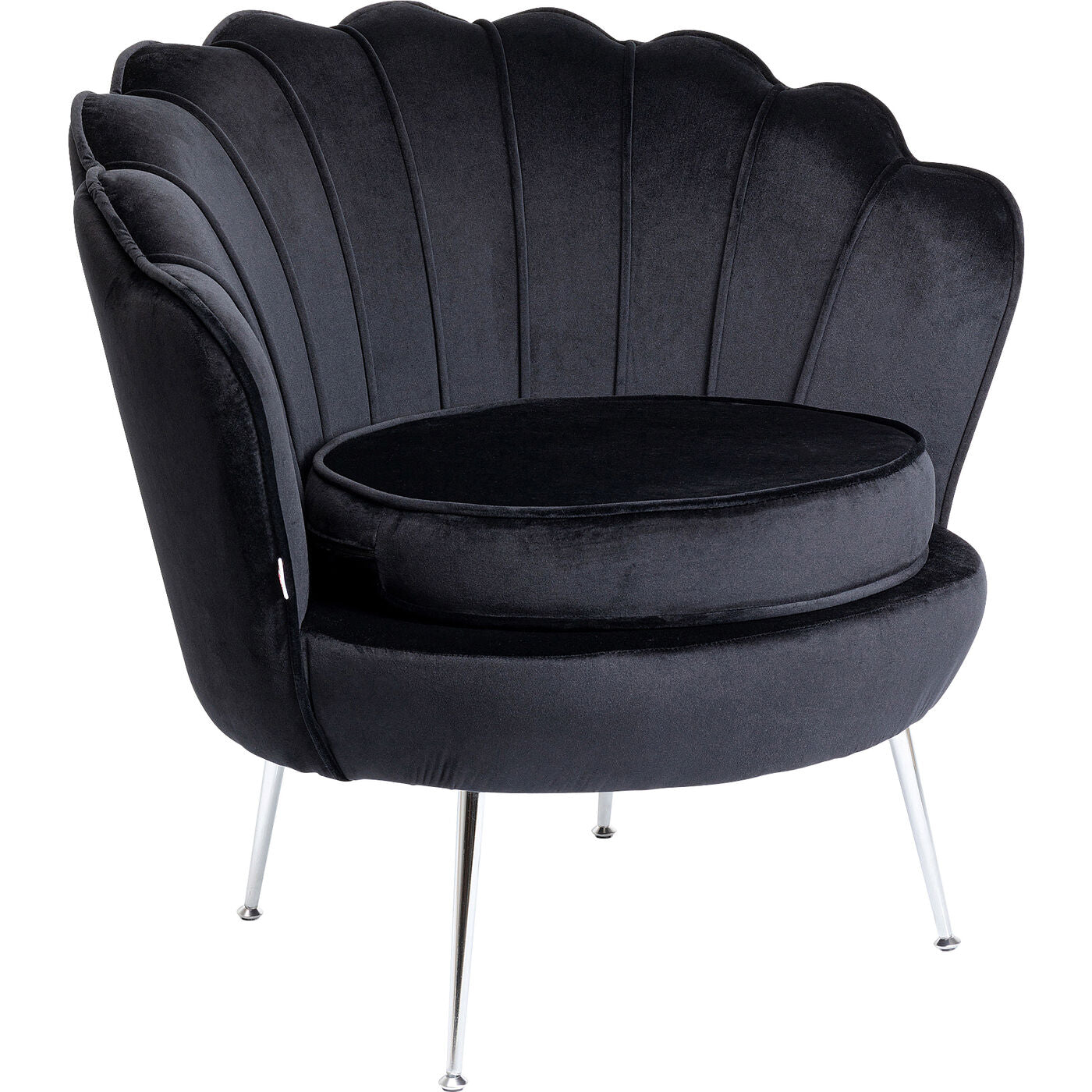 Armchair Water Lily Chrome Black