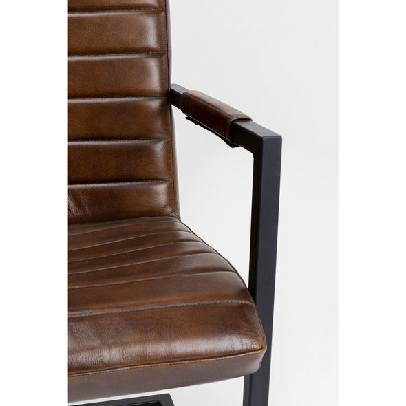 Cantilever Armchair Lola Leather Brown