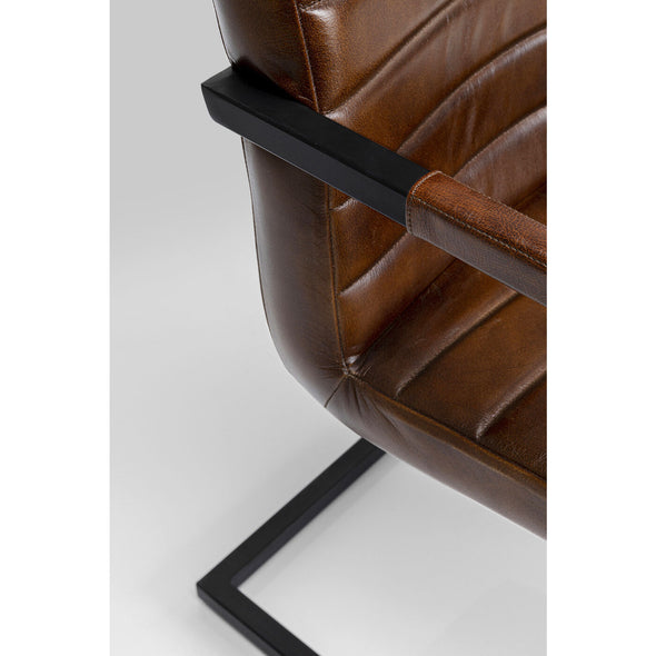 Cantilever Armchair Lola Leather Brown