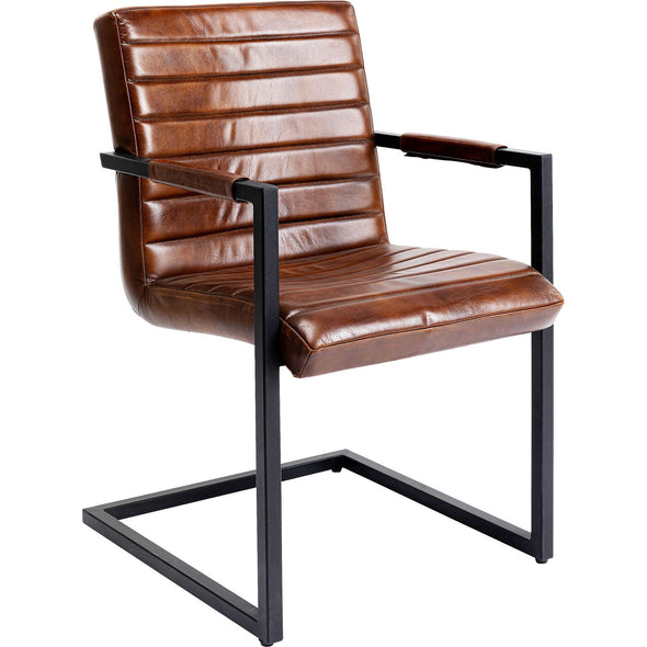 Cantilever Armchair Lola Leather Brown