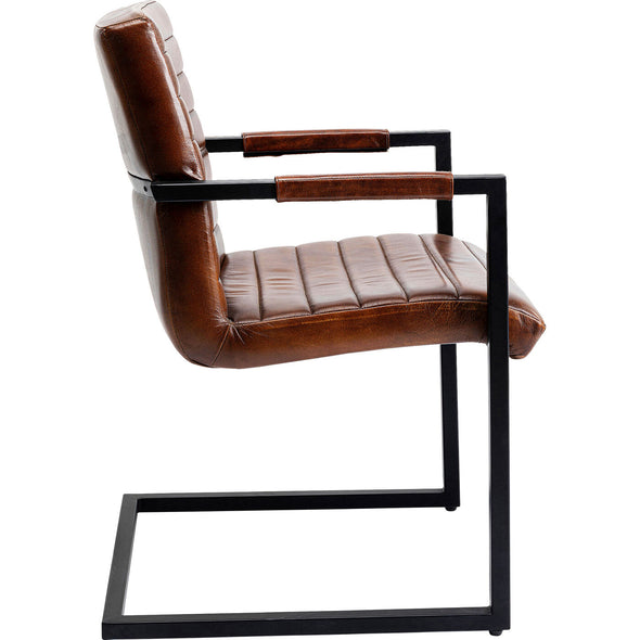 Cantilever Armchair Lola Leather Brown