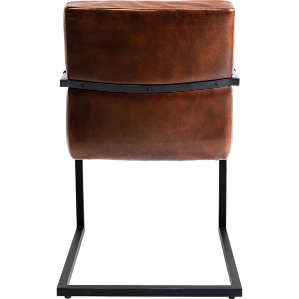 Cantilever Armchair Lola Leather Brown