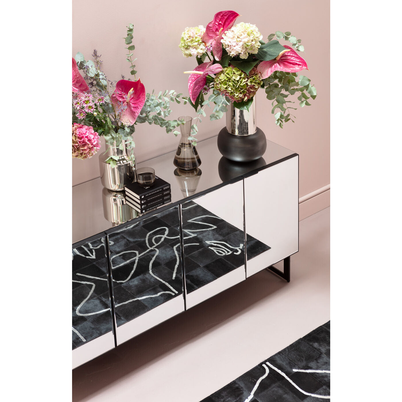 Black Mirrored Sideboard