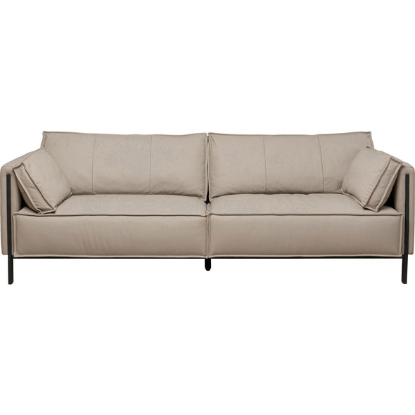 Sofa 3 Seater Victor Leather Grey 233cm